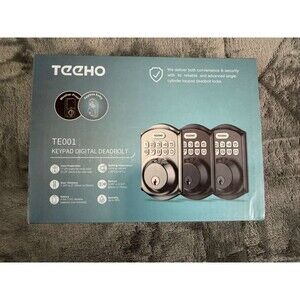 TEEHO TE001 Keypad Digital Deadbolt Keyless Entry Door Lock Satin Nickel NEW.
